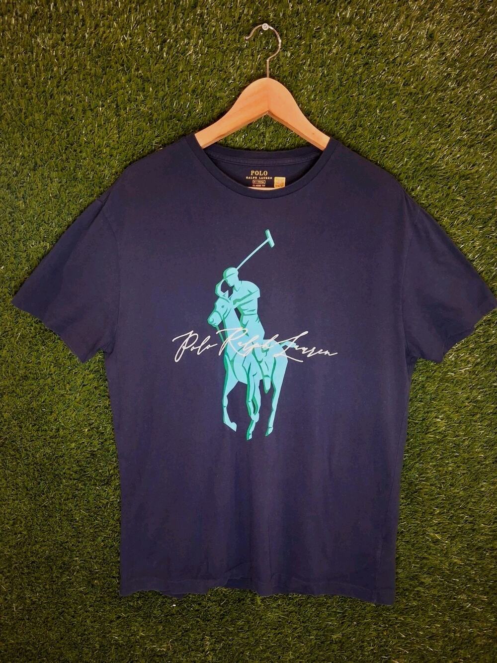 Camiseta Polo Ralph Lauren Classic Fit Azul Marinho - Tamanho M